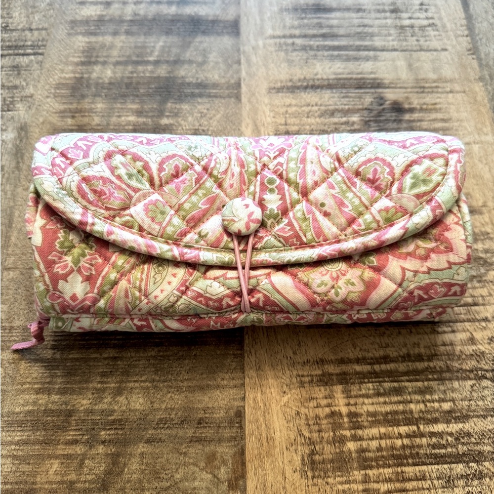 NWOT Pink Pattern Travel Jewelry Case